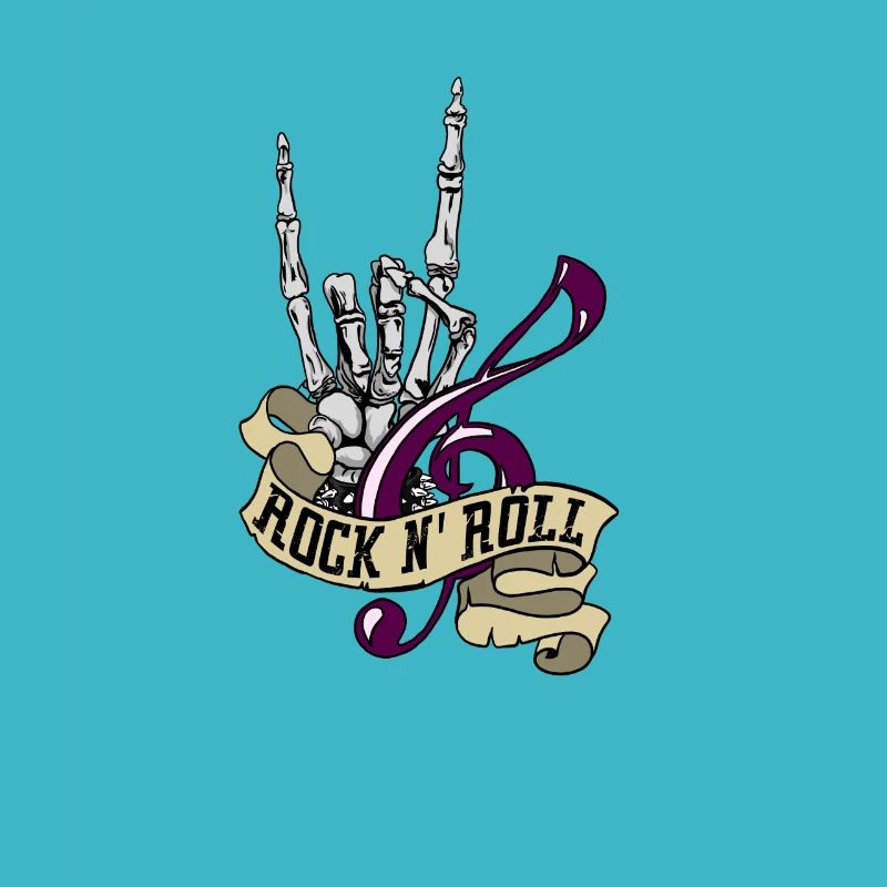 Rock and roll avec idée cadeau squelette et note