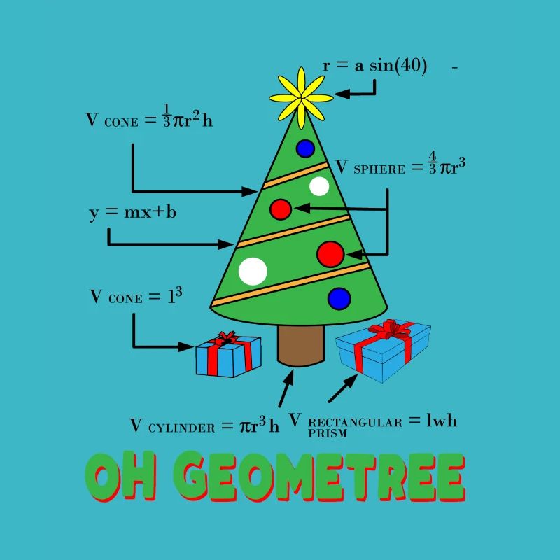 Géométrie, prof, math, noël