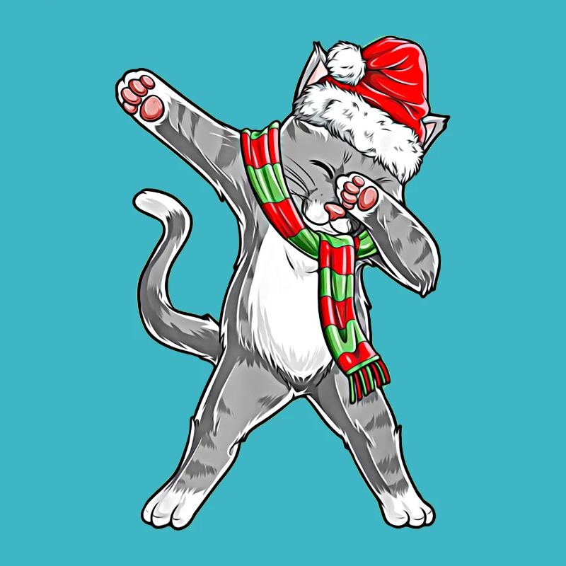 Dabbing Christmas Cat