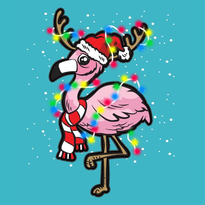FLAMINGO rose avec bonnet et écharpe