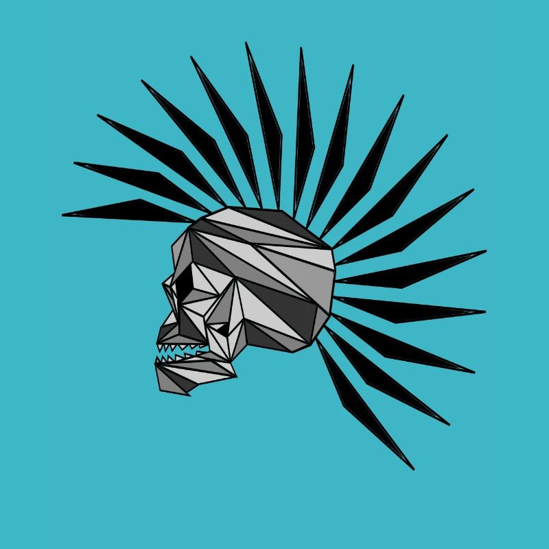 cyber punk scull plain