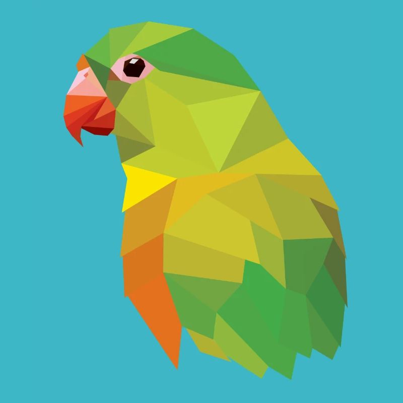 Perroquet oiseau mosaïque low poly
