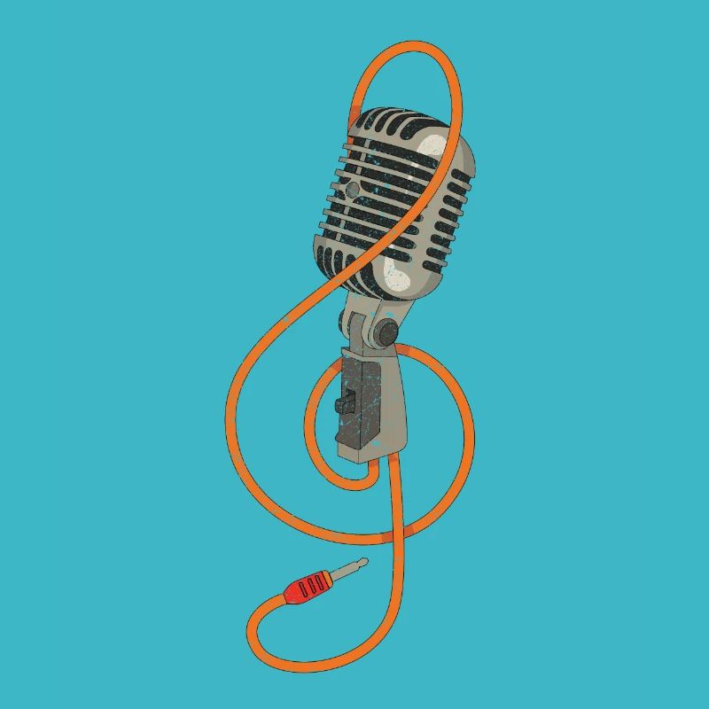 Retro microphone vintage karaoke singer DJ gift