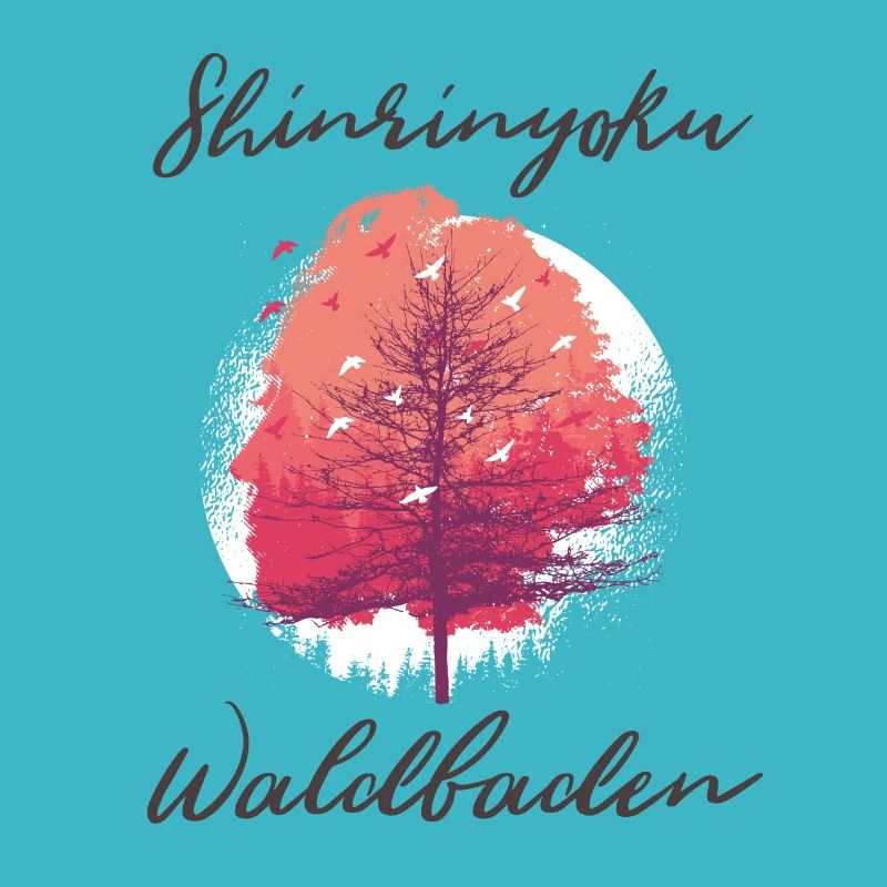 Arbre de baignade de la forêt de Shinrinyoku et forêt avec visage
