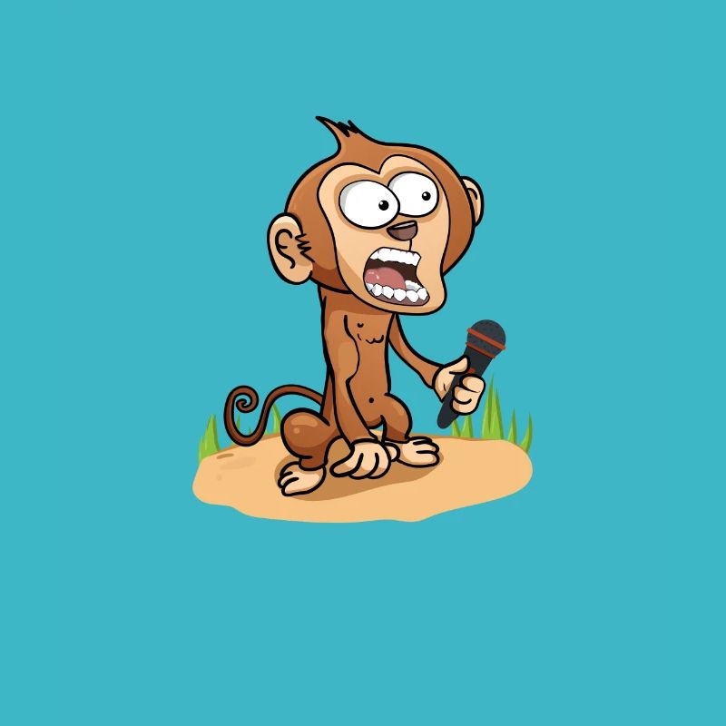 Affe Äffchen Banane Sänger