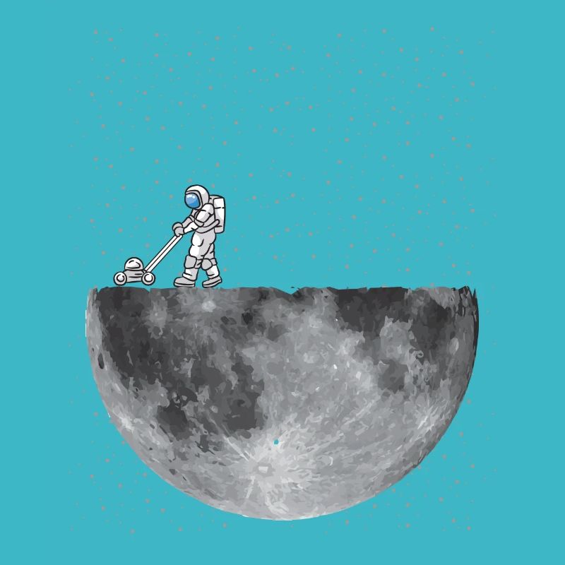 ASTRONAUT CLEANING THE MOON