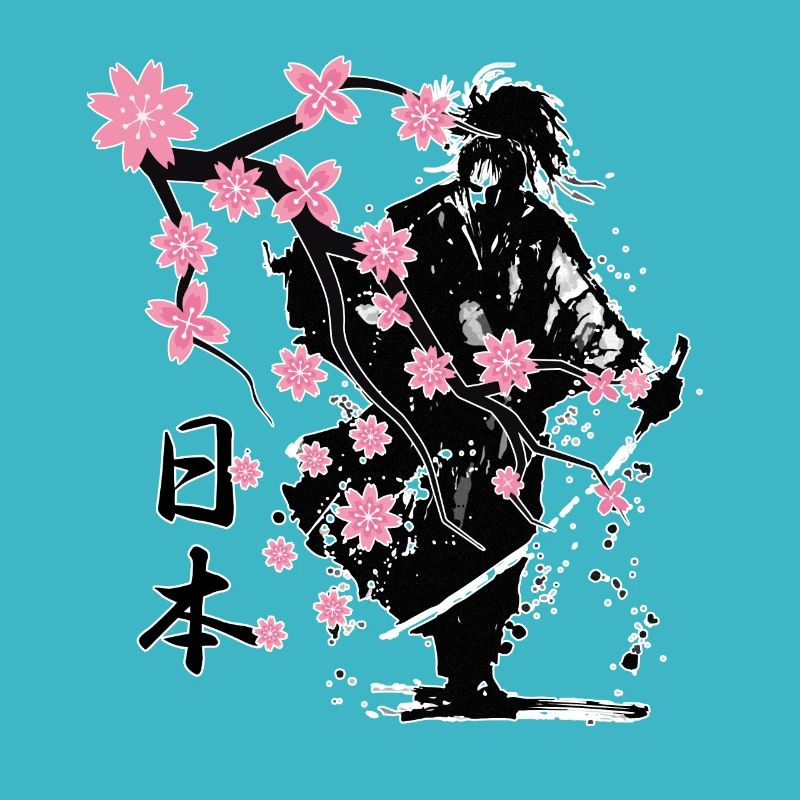 Samurai Krieger Sakura Blumenstil