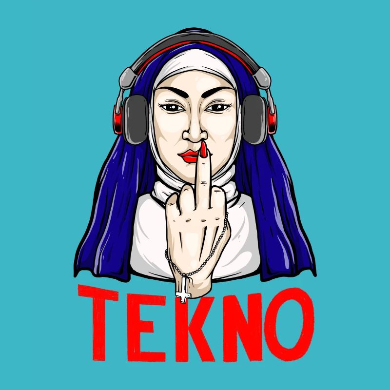 Tekno Underground Nonne Mittelfinger techno