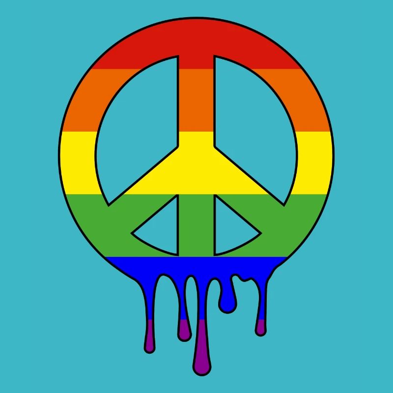 LGBT Friedenszeichen in Regenbogenfarben CSD