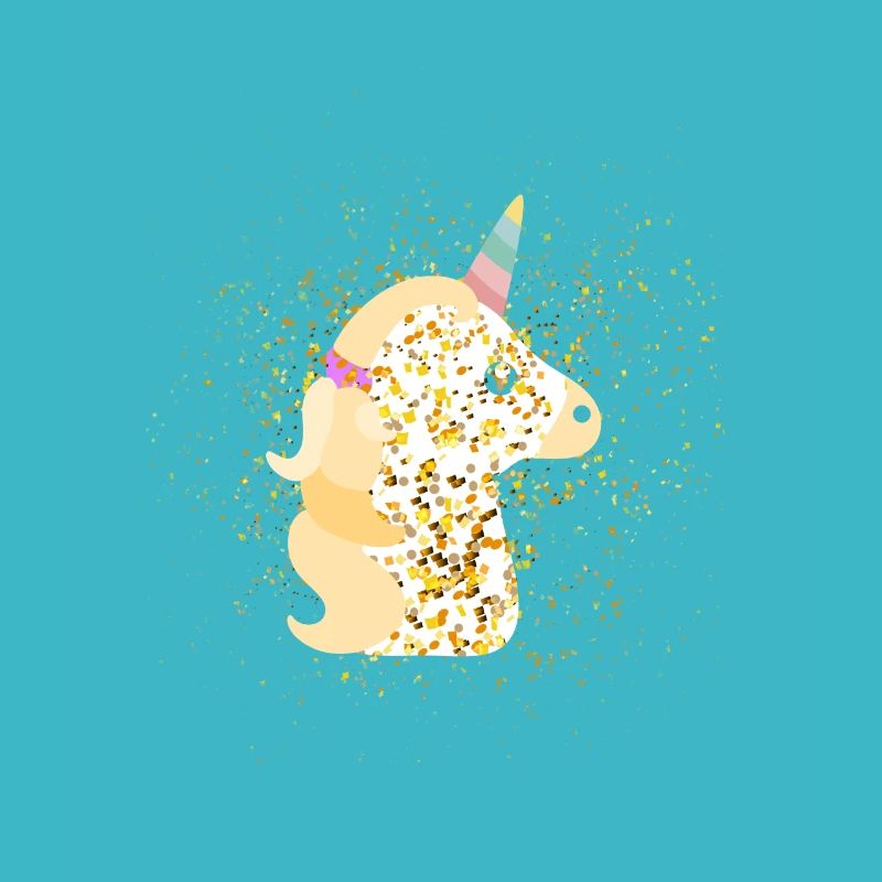 Glitzer Einhorn Bunt