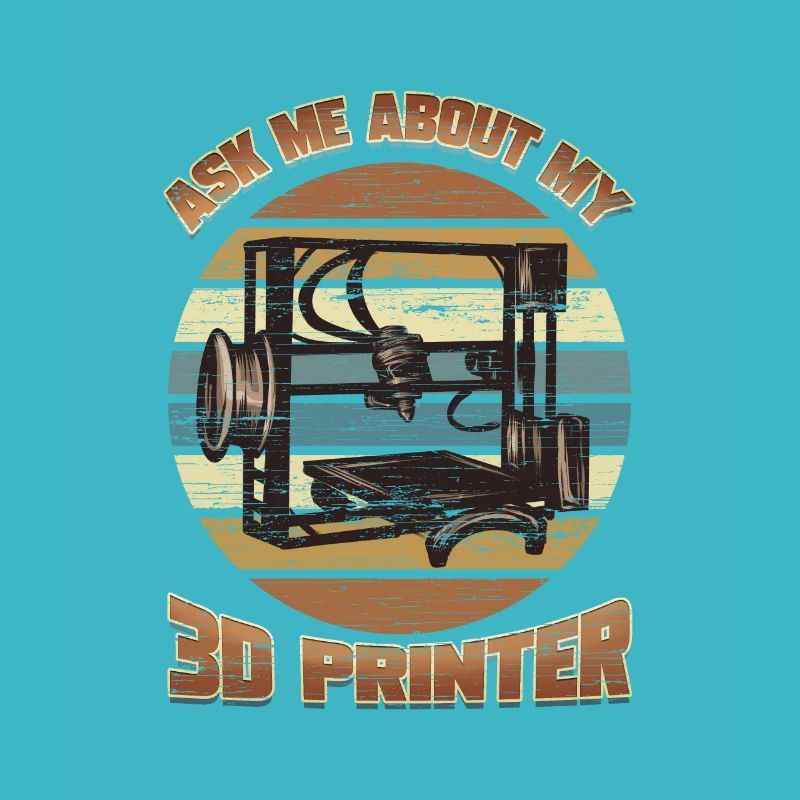 3D Nerd 3D Printer Retro Vintage Technology Printer