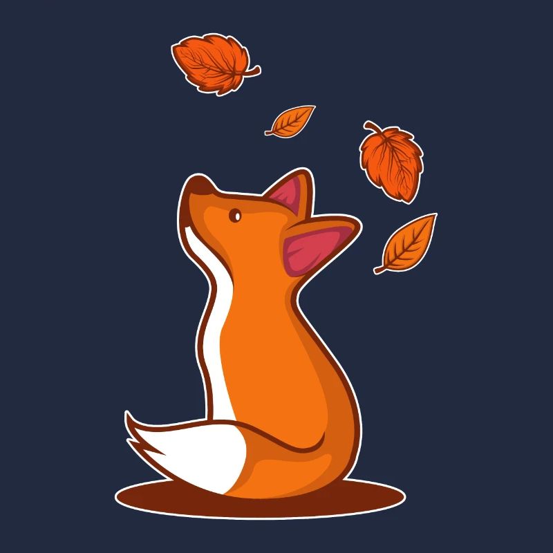 Fox leaf nature autumn fan gift