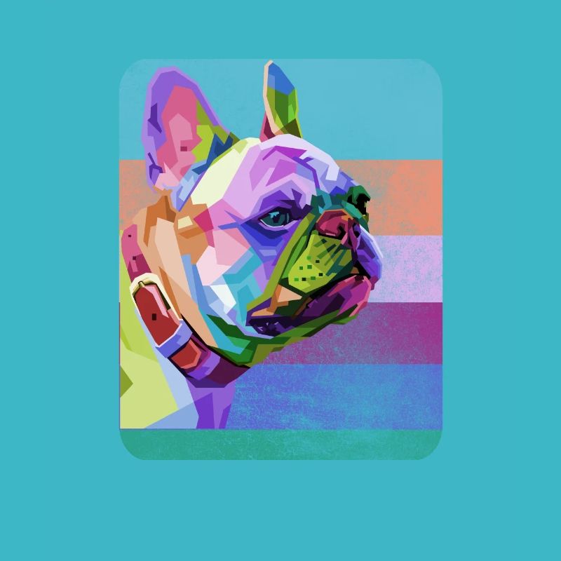 Dessin coloré de bouledogue français