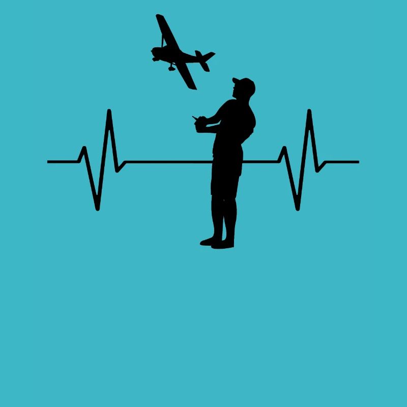 Model flying model maker airplane EKG line gift