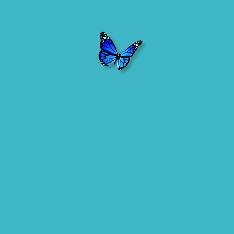 Papillon Bleu Doux Esthétique Emoji Papillon Mignon