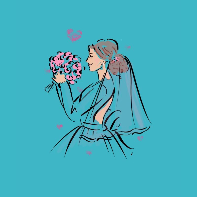 Bride with bridal bouquet
