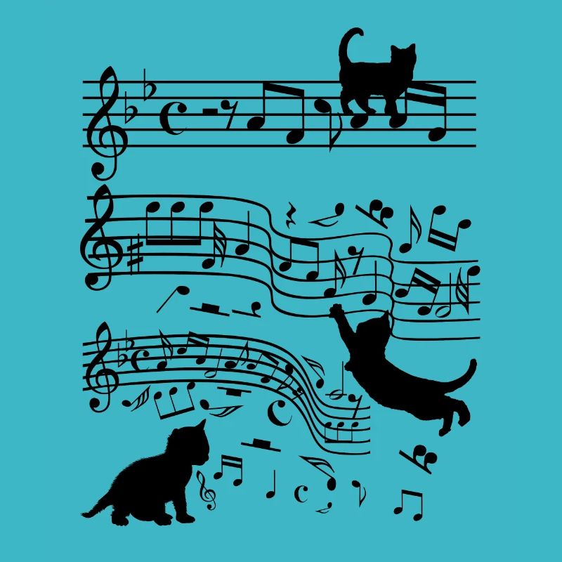 Chats notes de musique clef chat amoureux