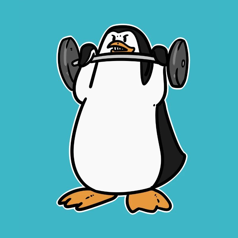 Haltère de pingouin de musculation drôle