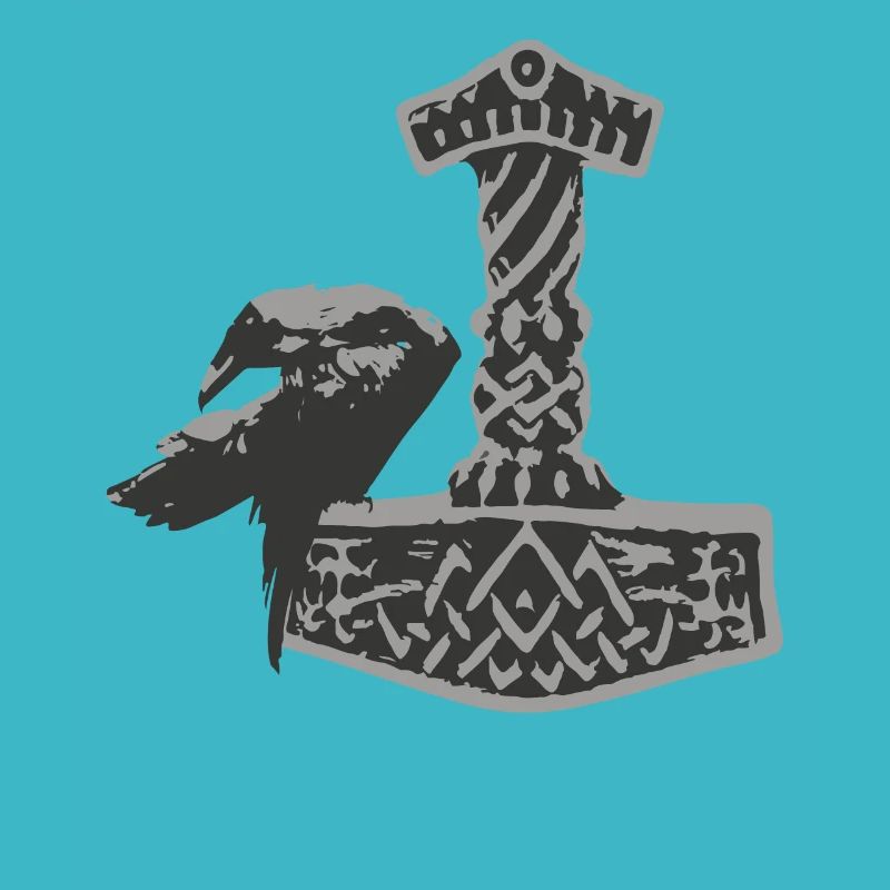 Thor Hammer Ravens Odin Midgard