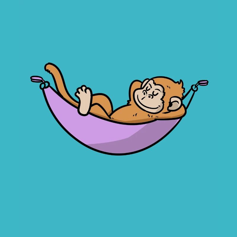 Singe drôle sur hamac en vacances