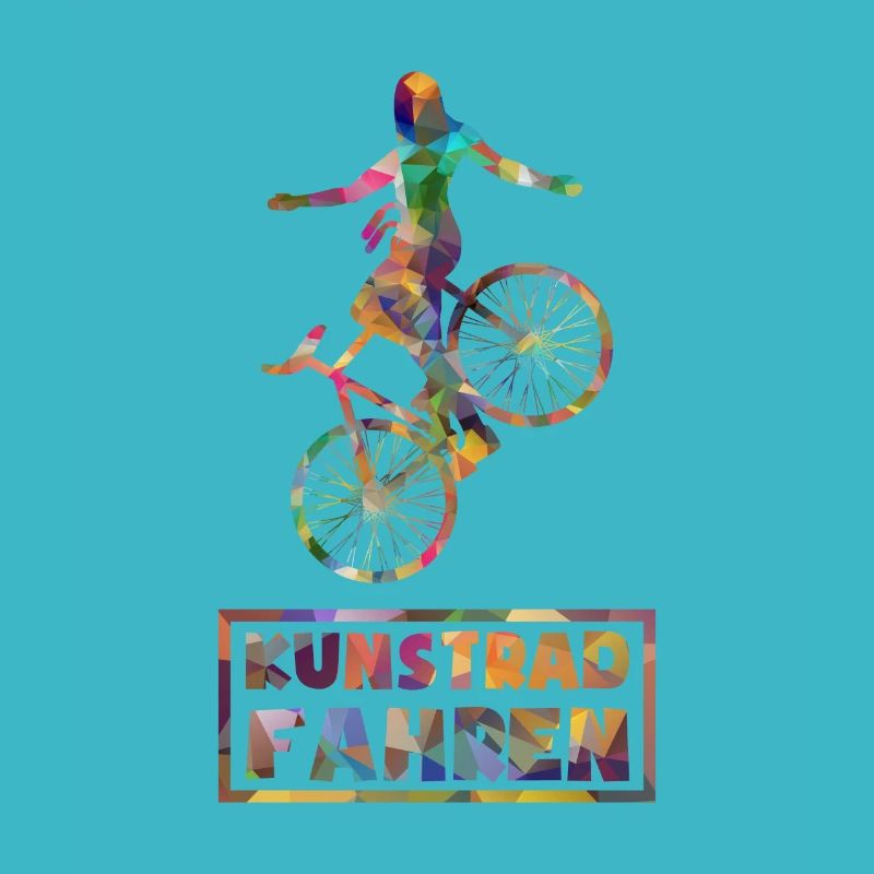 Kunstradfahren - Low Poly - Bunt