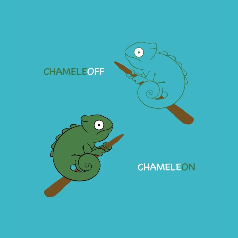 Chameleon ChameleOFF camouflage funny reptile