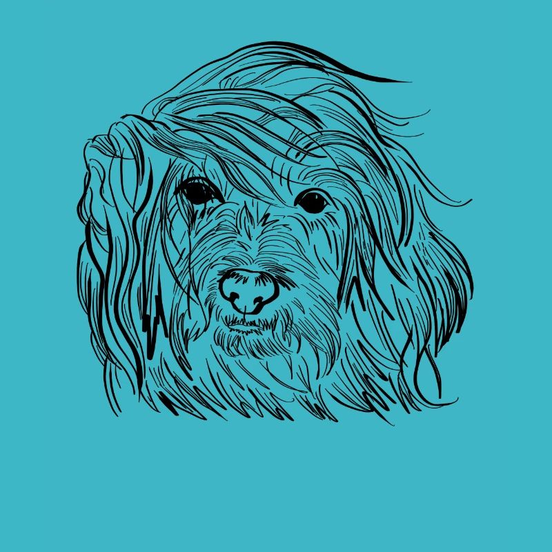 Tibet Terrier Line Art Geschenkidee