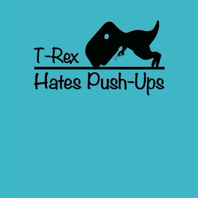 T-Rex Dinosaur Push-Ups Funny Dino Meme