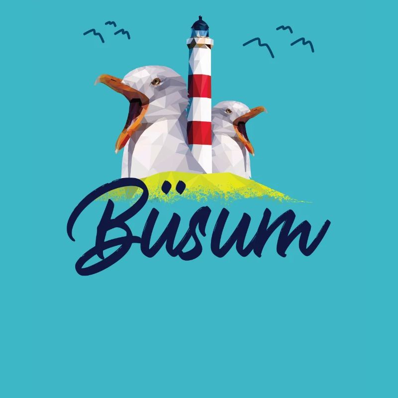 Büsum Nordsee Seebad Leuchtturm Möwe Geschenk
