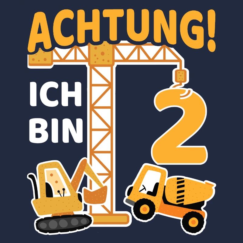 2. Geburtstag Baustelle Bagger Kran Geschenk Junge