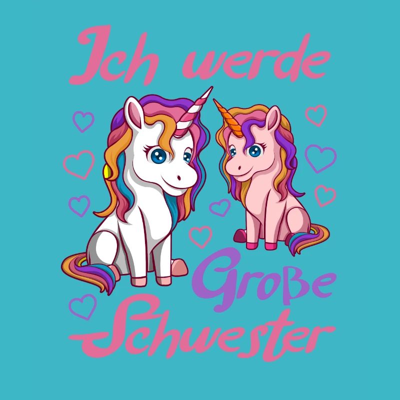 Große Schwester2021 Einhorn mit Herz