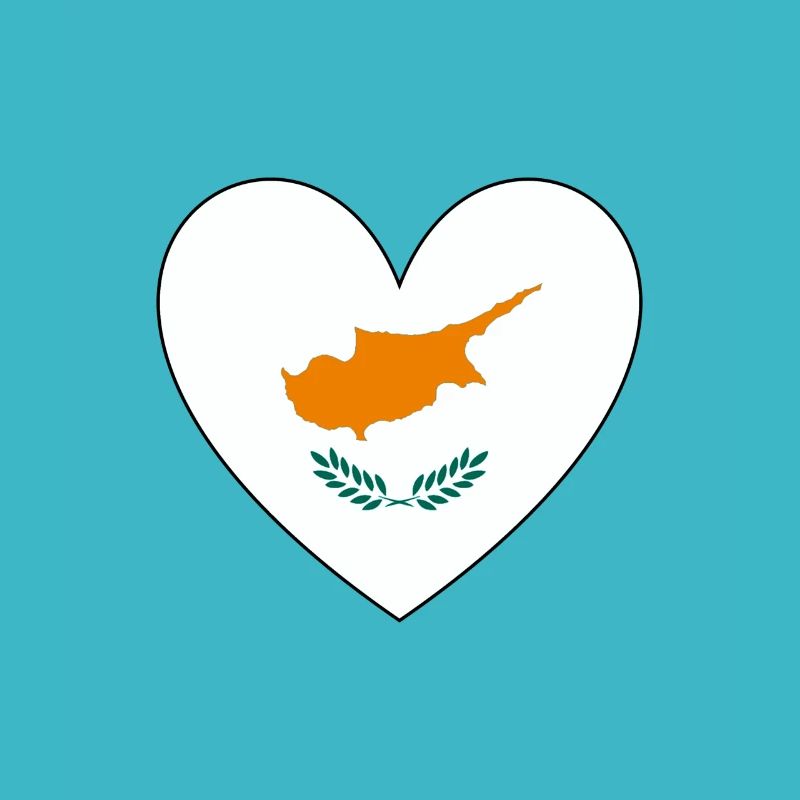 Drapeau de Chypre Coeur