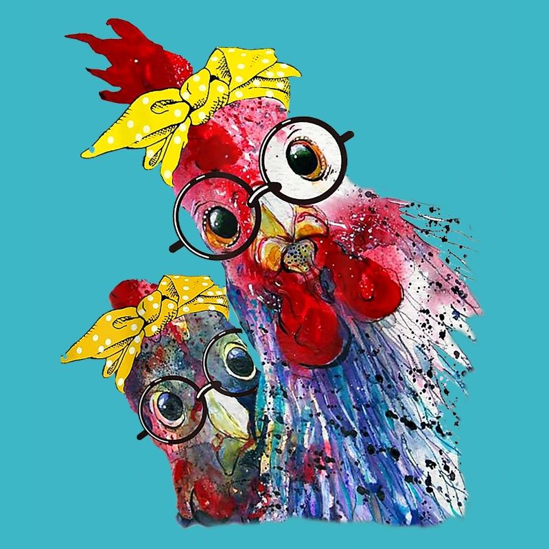 A funny chicken, chicken, chicken with glasses