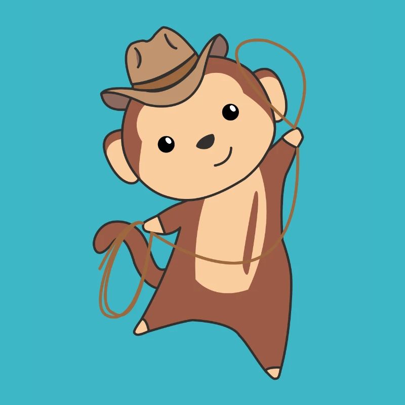 Cowboy monkey funny western monkeys for fashing