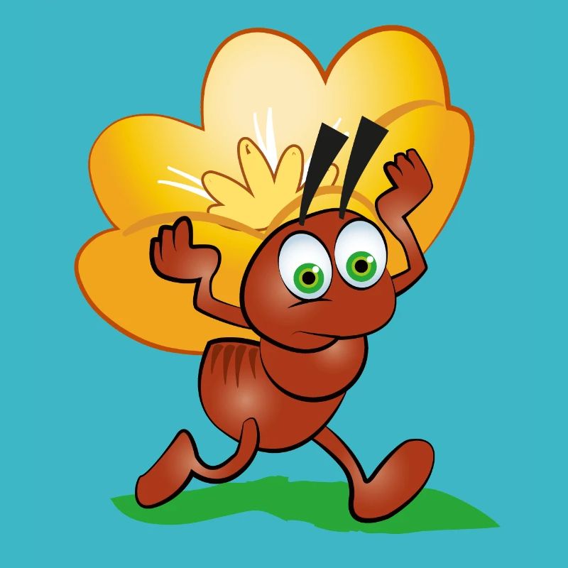 Ant with a flower