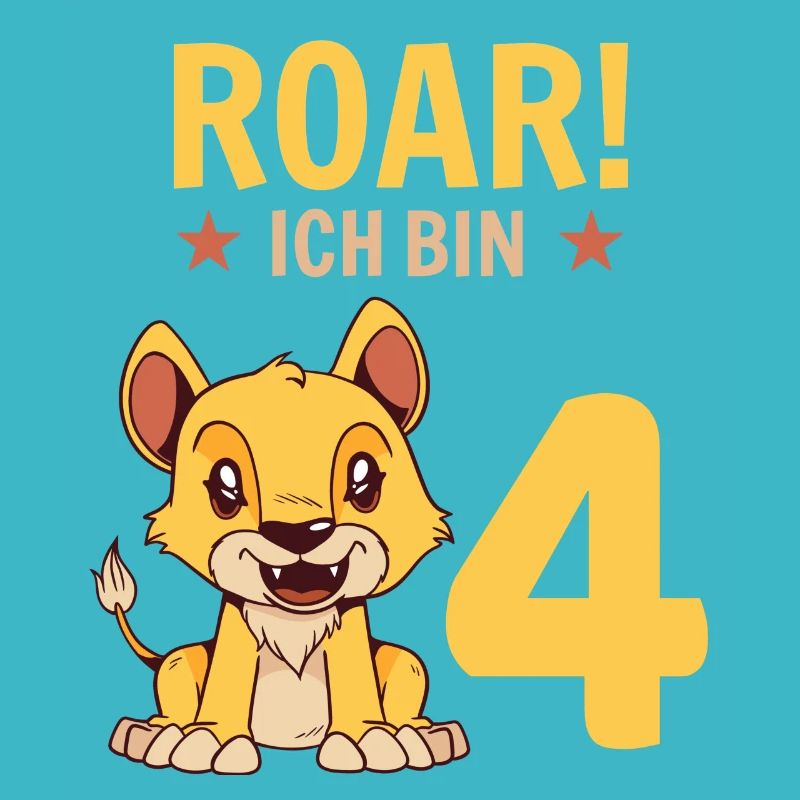 Ich Bin 4 Jahre Alt Kinder Löwe Zum 4. Geburtstag
