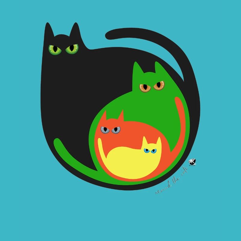 Round colored cat image