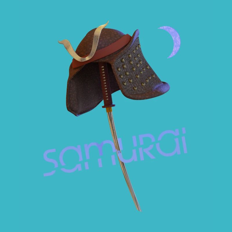 Samurai Helm und Katana
