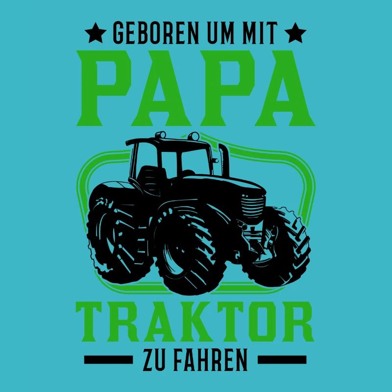 Traktor Papa Sohn Landwirt Traktorfahrer