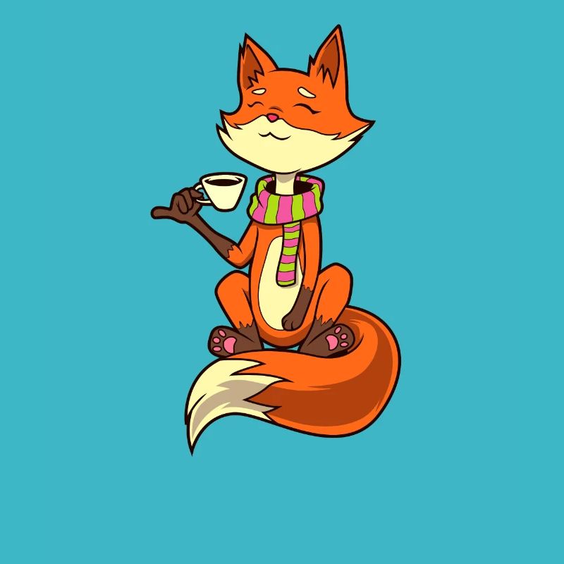 Fuchs trinkt Kaffee - Kaffeetrinker