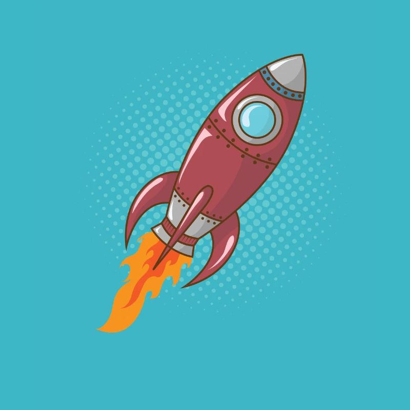 Comic Rocket Spaceship Spacecraft Missile