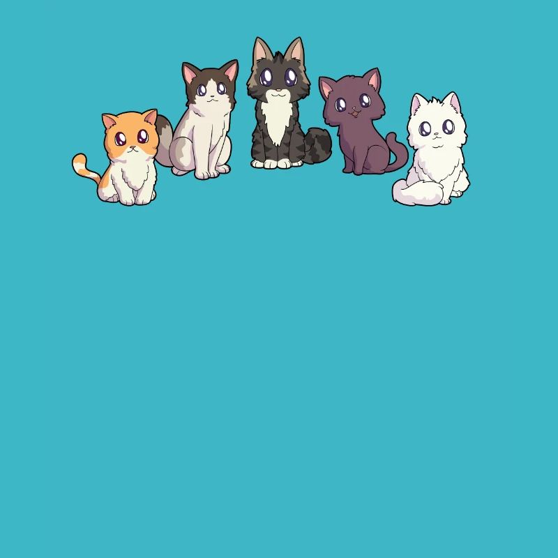 Five Cute Kittens - Kawaii Cats