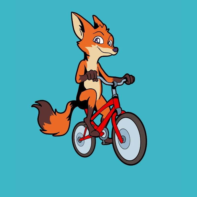 Comic Fuchs fait du vélo