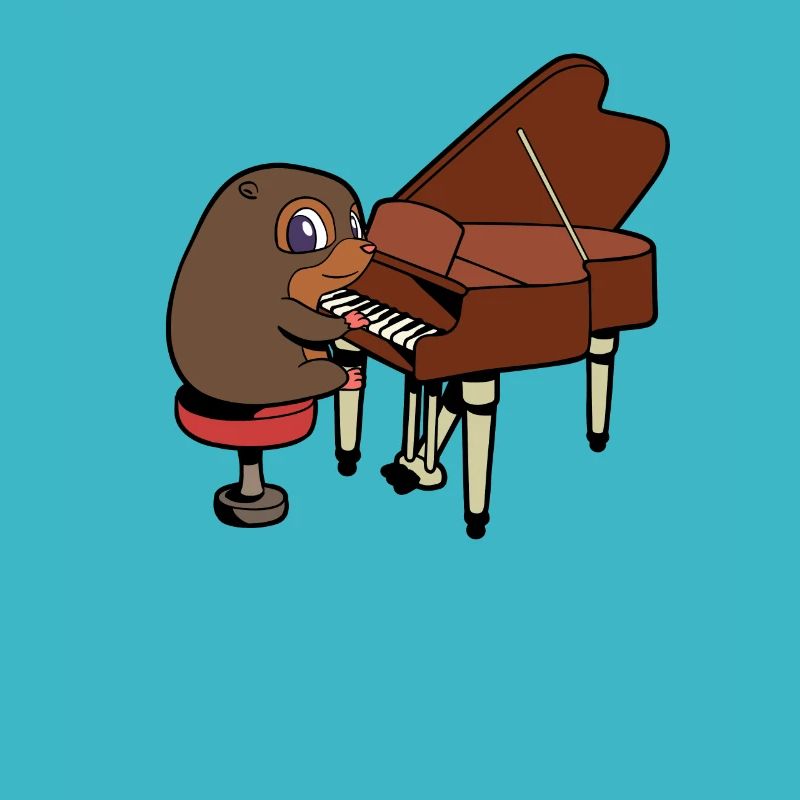 Comic Mole joue du piano