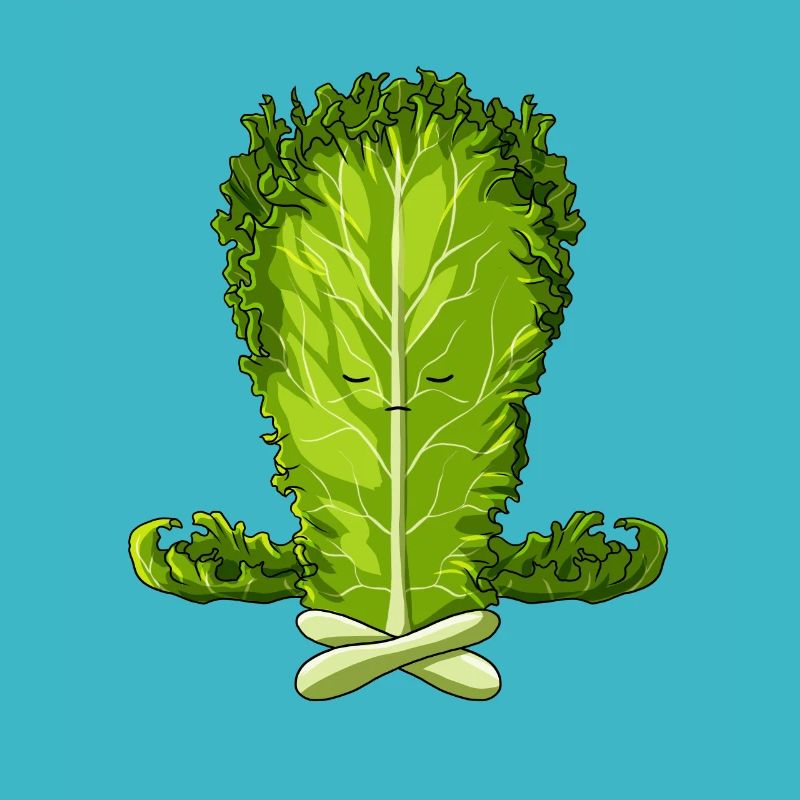 Funny Salad Meditating Lettuce