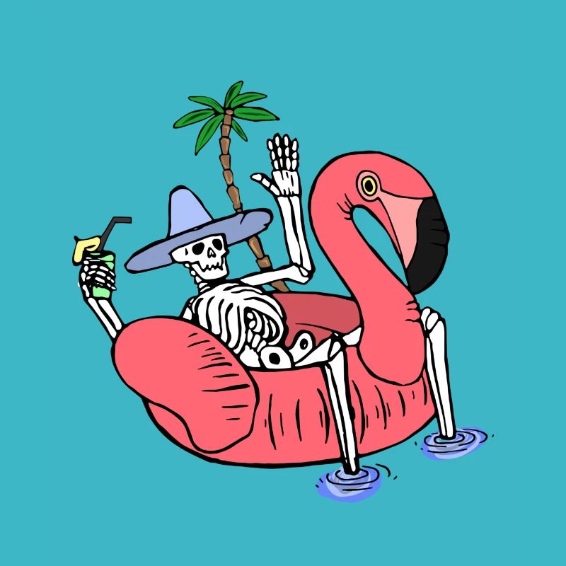 Skeleton on Summer Holiday