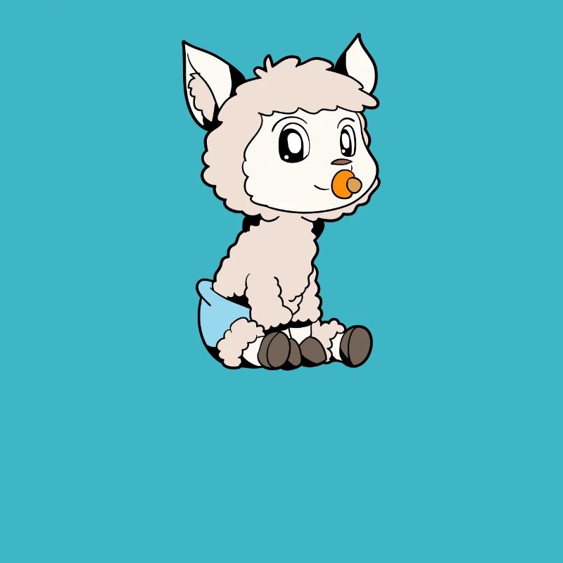 Bébé Lama Kawaii