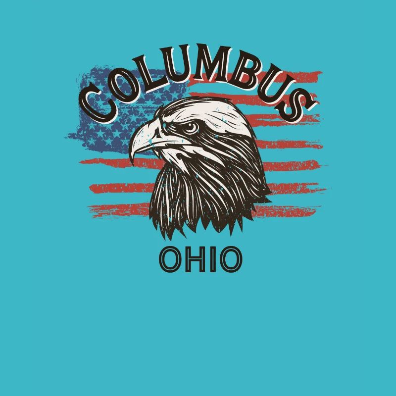 USA Flag Eagle Ohio Vintage Columbus