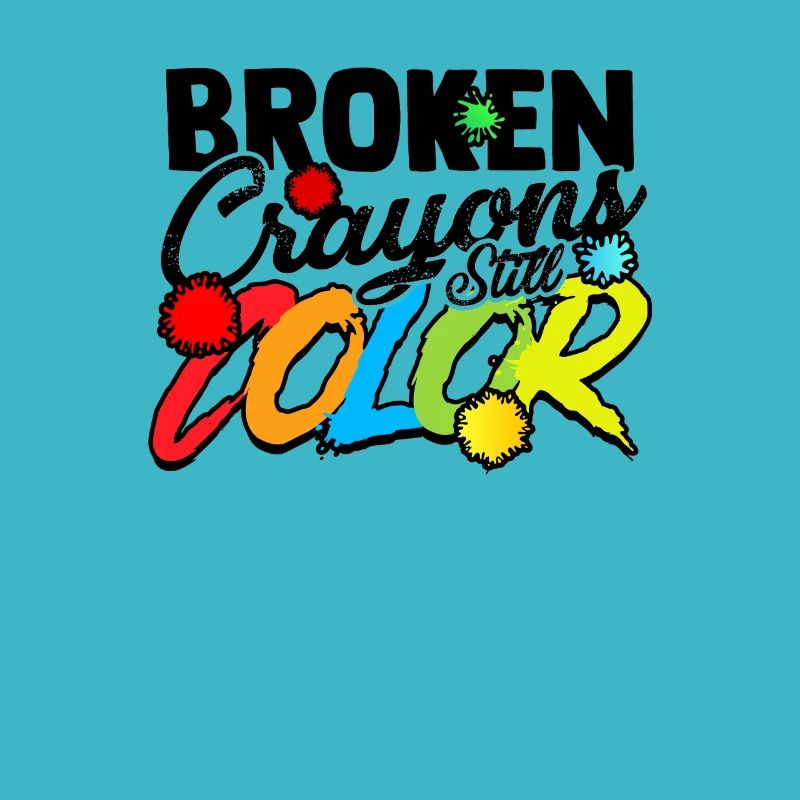 Crayons cassés encore de couleur - Positivity ADHD Hope