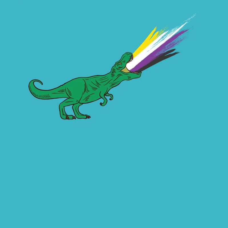 LGBTQ Non-Binary Flag - Dinosaurs